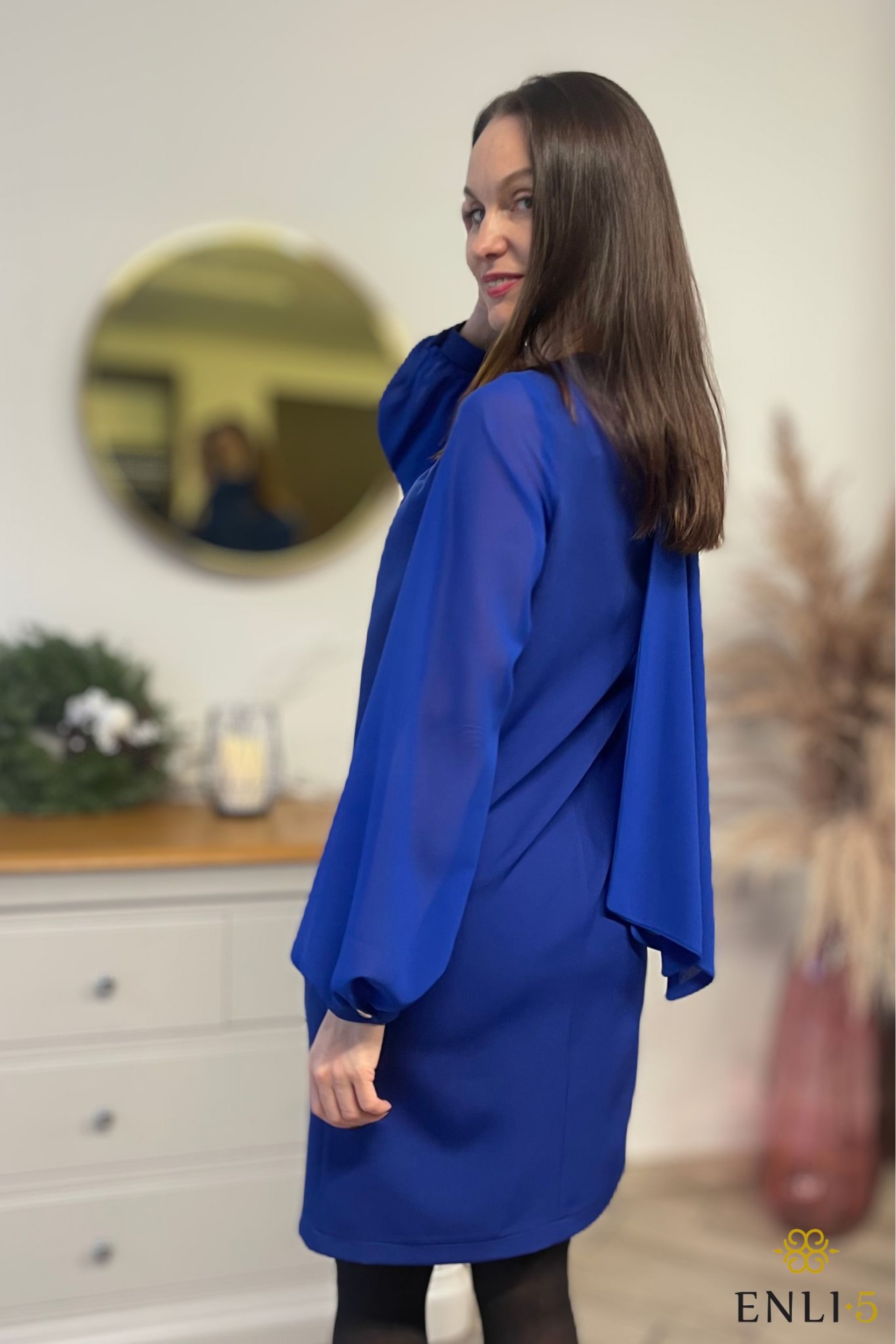 Mėlynos spalvos suknelė BREILĖ -2