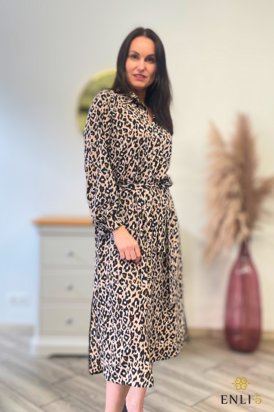 Leopardo rašto suknelė/marškiniai VALDA