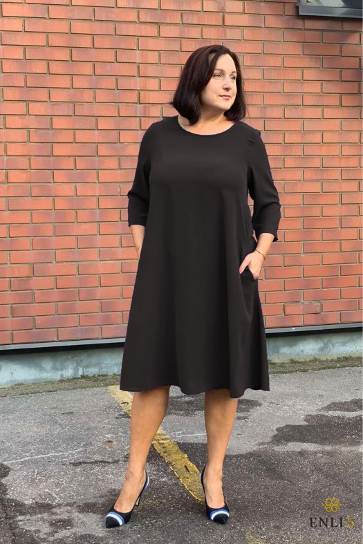 Juodos spalvos suknelė ROMA-1